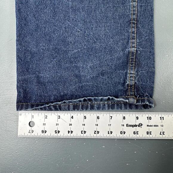 Enyce Jeans Mens 44x34 Blue Dark Wash Baggy Relaxed Wide Leg Street Smoke Rising - Picture 5 of 7